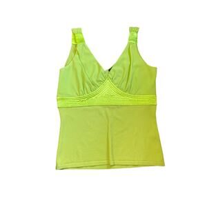 Dolce Cabo Neon Green Tank Top S | Geometric Embroidery, Retro Y2K